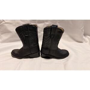 Durango Kids Black Ostrich Print Western Cowboy Boots Size 6.5 D 000BT758